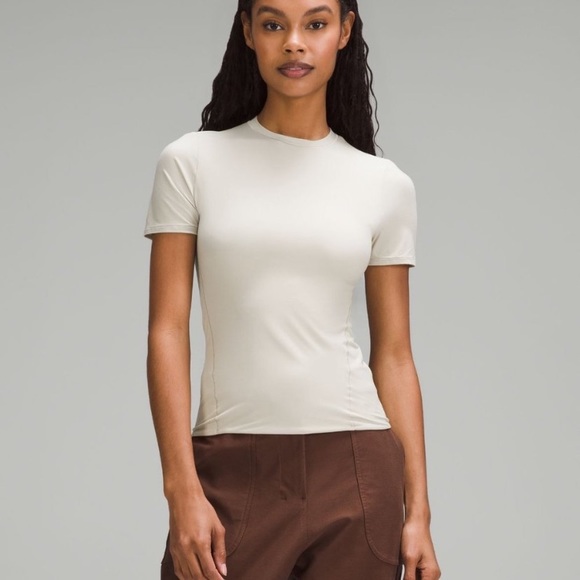 lululemon athletica Tops - Wundermost Ultra-soft Nulu Hip-length crew short sleeve in Mojave tan